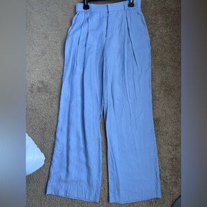 Zara Light Blue Trousers with Branded Waist Tag